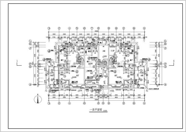 某地联排现代别墅建筑室内装修施工图-图二