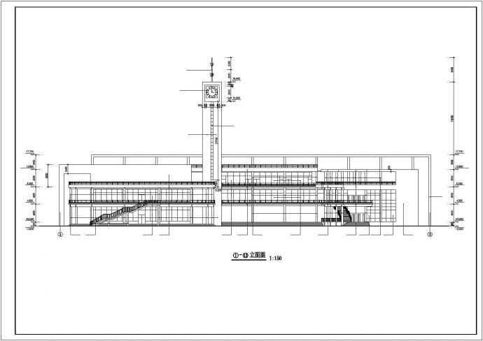 大学生活动中心建筑设计cad施工方案精简图_图1