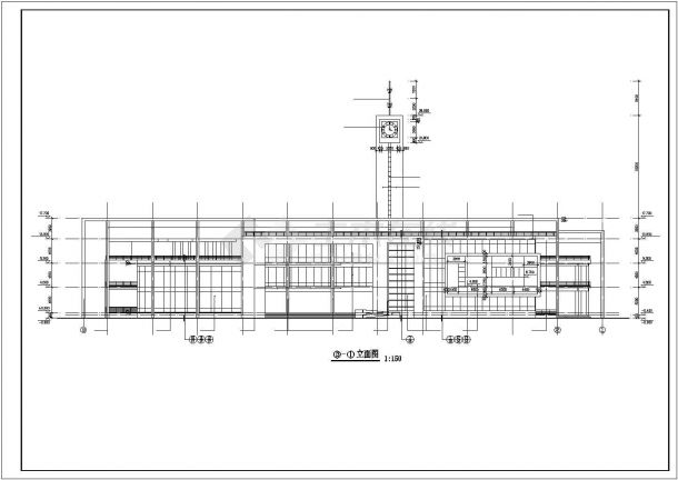 大学生活动中心建筑设计cad施工方案精简图-图二