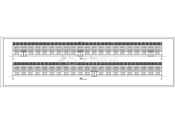 24米跨排架钢屋架厂房结构cad建筑施工精简图纸-图二