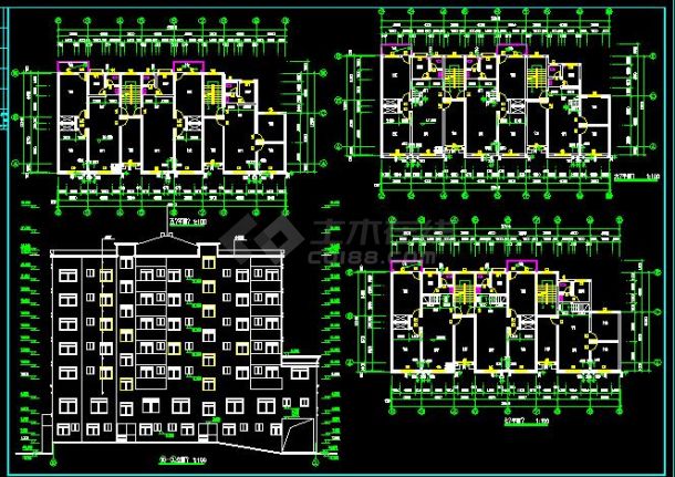 非常简单的一套商住楼建筑施工图（共4张）-图二