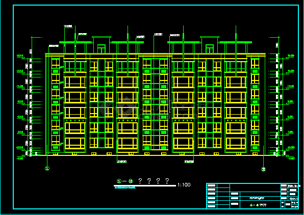 框架结构住宅楼CAD建筑施工设计方案图-图一
