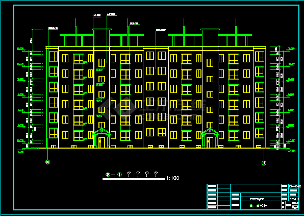 框架结构住宅楼CAD建筑施工设计方案图-图二