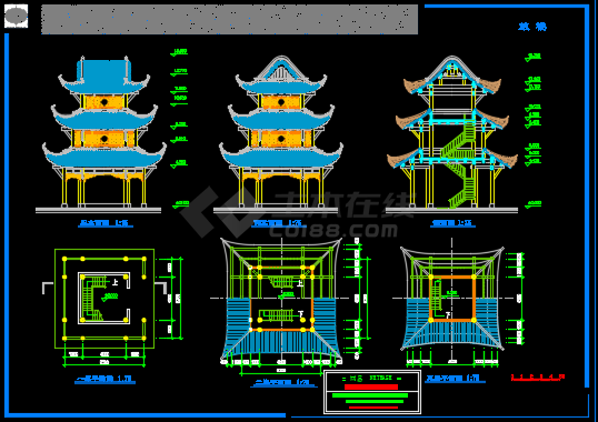 某地宝轮寺保护修复规划设计CAD图-图一
