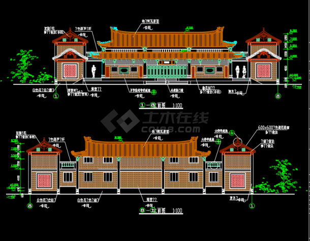某地仿古建筑-江南安息堂设计图纸-图二
