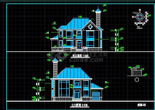 比较简单实际的小型别墅设计建筑图（含设计说明）-图二