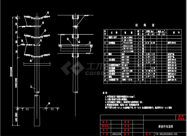 市政电力输电工程设计CAD施工图-图一