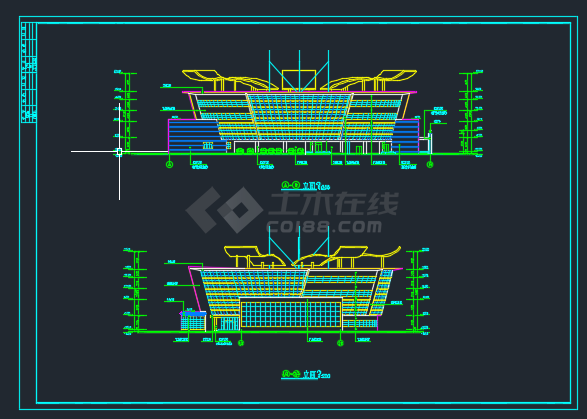 大梅沙口岸装修改造施工方案CAD详图-图二