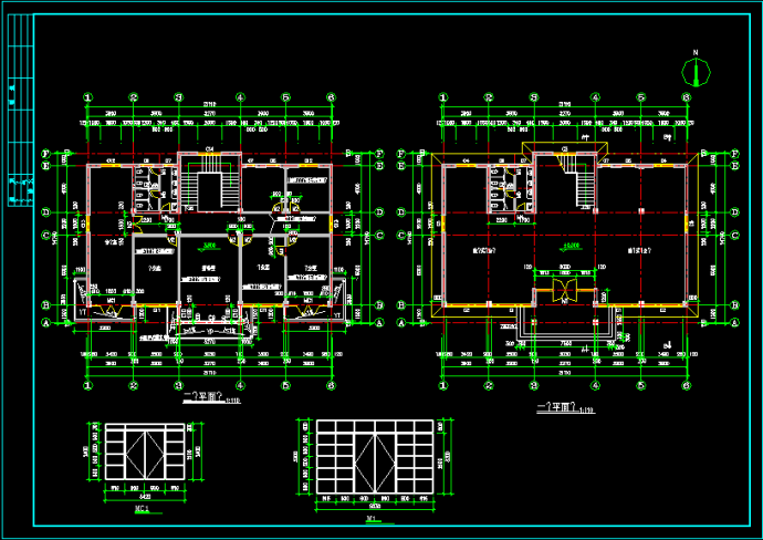 某二层办公楼混合结构全套cad施工设计方案图纸_图1