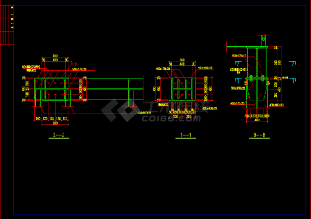 某市15米人行轻钢桥梁结构施工设计CAD图(立面 平面)-图二