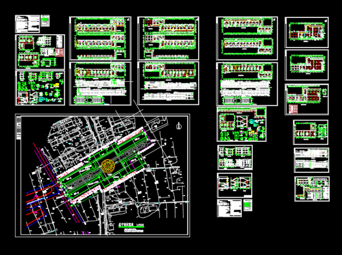 某地商业步行街建筑施工图纸（含效果图）_图1