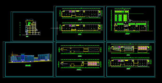 某地大型商场建筑CAD设计图（共6张）_图1