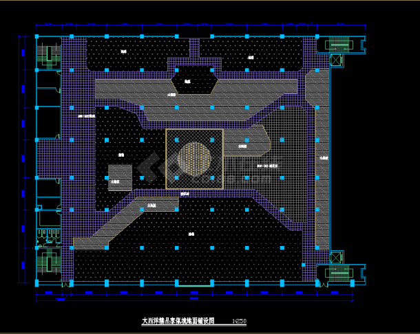 家具城室内平面装修cad布置施工设计图-图二