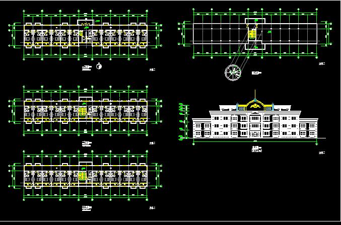 简单小型的酒店式公寓建筑cad方案图（共5张）_图1