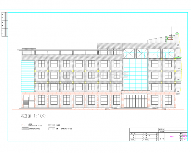 精美办公楼建筑施工CAD图纸(共13张）-图二