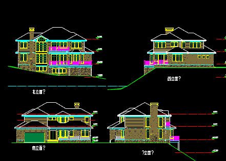 某地小型坡地独栋别墅建筑方案设计图（含效果图）-图二