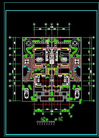 北方某地区双联别墅建筑施工平面图-图二