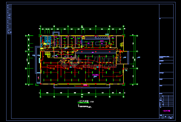 某食堂全套详细电气设计施工CAD图纸-图二