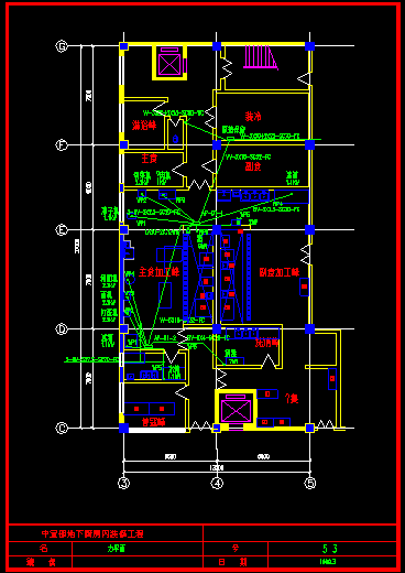 中宣部地下餐厅装修全套详细电气设计施工CAD图-图二