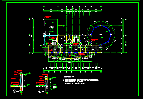 会所全套建筑施工CAD设计图纸方案-图二