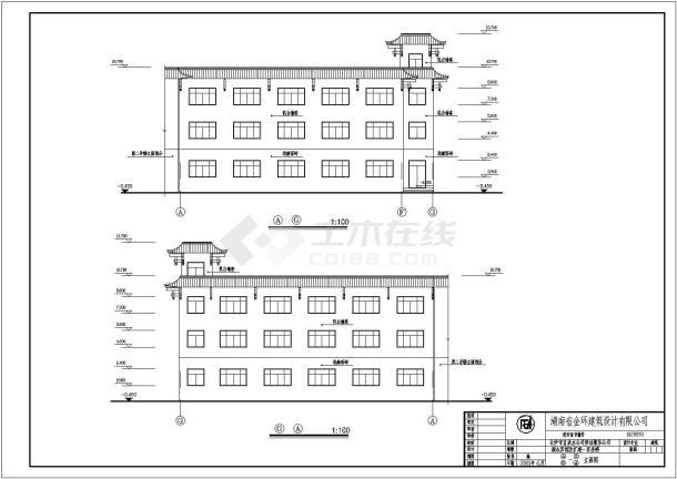 某仿古四层宾馆建筑详细施工CAD图-图二