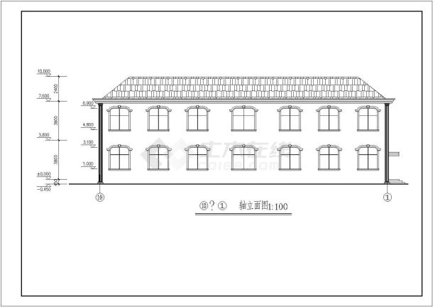 某二层旅馆建筑全套施工CAD图纸-图二