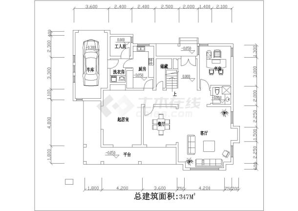 347平米二层别墅全套建筑设计施工图-图二