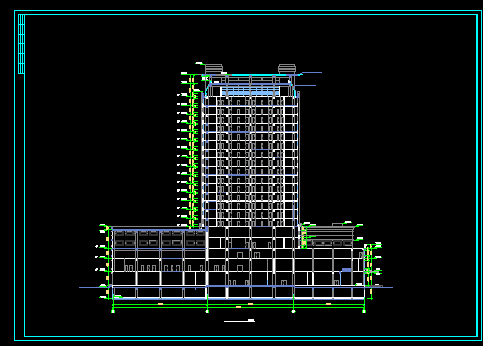 塘栖大厦建筑施工CAD设计图纸方案-图二