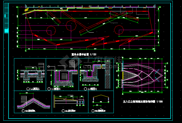 体育会所建筑施工CAD设计图纸方案-图二