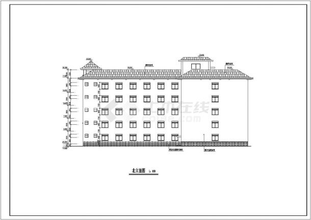 某五层小型宾馆建筑扩初施工CAD图-图二