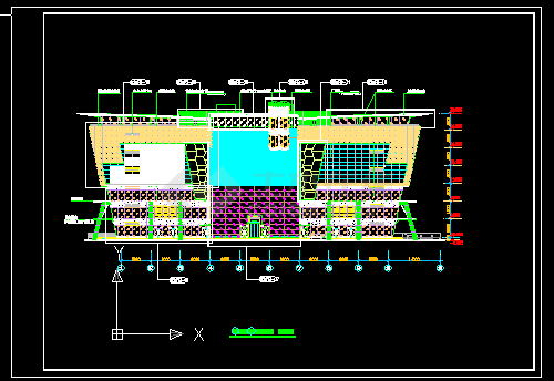 现代广场立面建筑施工CAD设计图纸-图二