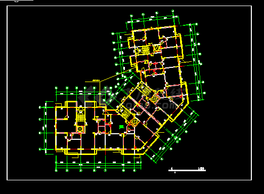 多层住宅小区建筑施工CAD设计图纸-图二
