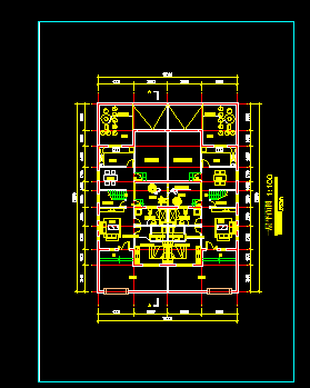 多层住宅总体平面建筑施工CAD设计图纸-图二