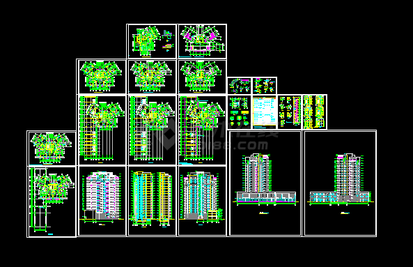 高层住宅楼建筑施工CAD设计图纸方案全套-图一