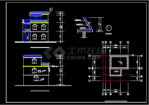 某12个别墅设计方案CAD详情图纸-图一