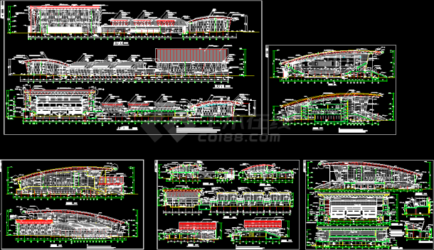 某地区体育活动中心建筑cad图纸-图一