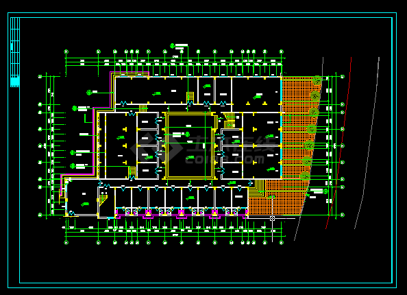 集体宿舍楼平面建筑施工CAD设计图纸-图二