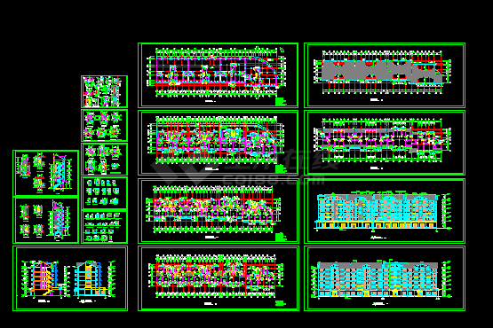 多层宿舍楼建筑施工CAD设计图纸方案全套-图一