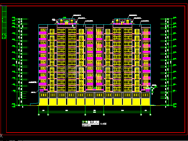 5栋住宅楼建筑施工CAD设计图纸-图二