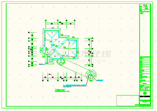 江苏泰州某工厂平面C型结构平面CAD简图-图二