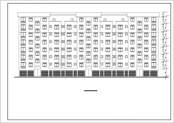 某7层住宅楼建筑设计CAD图纸-图二