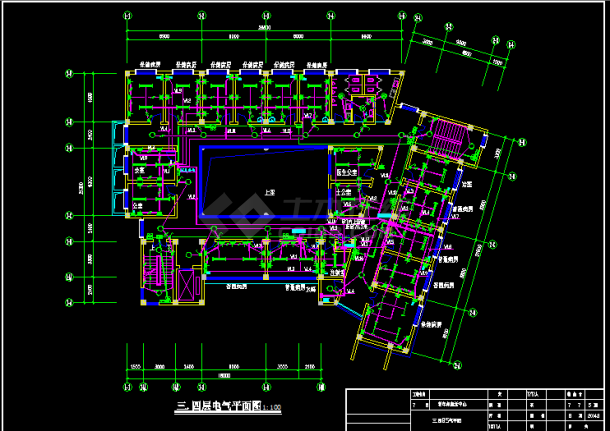 老年保健活动中心全套详细电气设计施工CAD图-图二