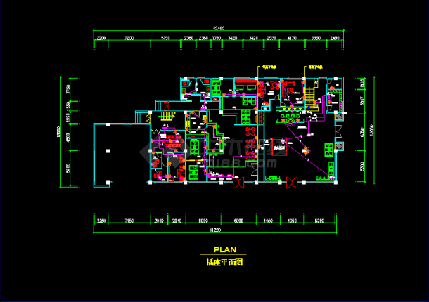 绿洲会所全套详细电气设计施工CAD图-图二