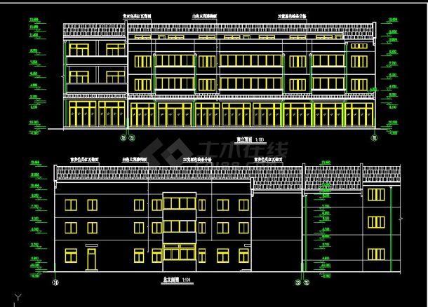 比较详细的沿街商住楼建筑cad施工图（共10张）-图二