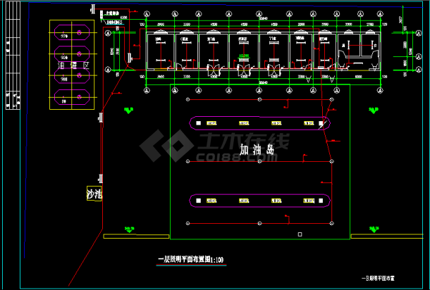 某加油站全套详细电气设计施工CAD图-图二