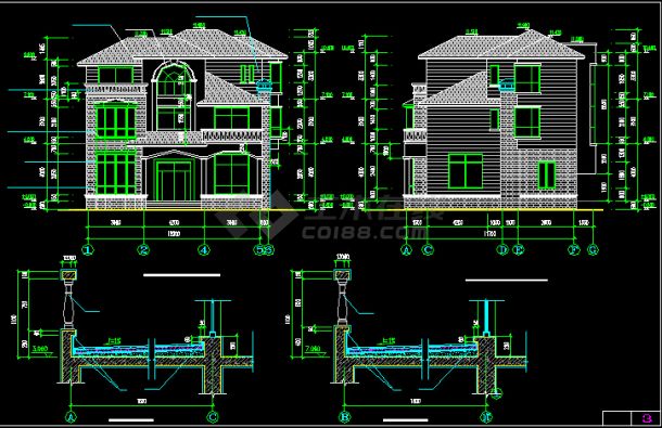 某别墅建筑施工CAD扩出详情图纸-图一