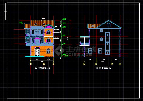 某别墅建筑施工CAD详情设计图纸-图二