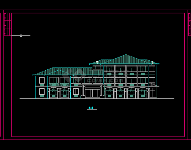 收费站建筑施工及设计全套CAD平面图-图二