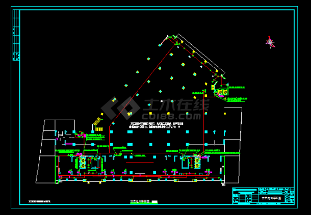 某商场全套详细电气设计与施工CAD图-图二
