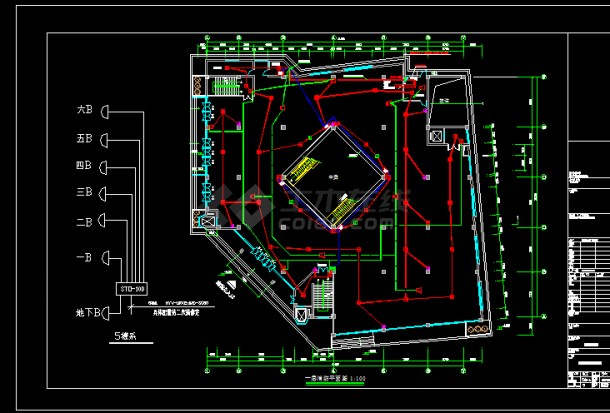 某商场全套详细电气设计施工CAD图纸-图二